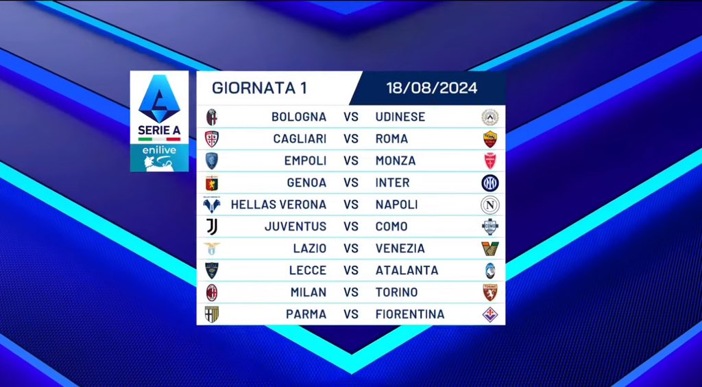 serie a prima giornata