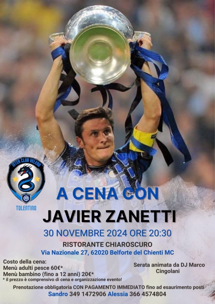 cena zanetti inter club tolentino